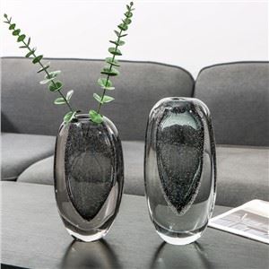 Vase de verre bubble gris