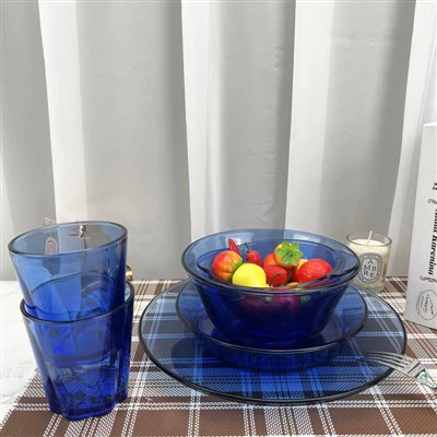 Ensemble de verrerie bleu cobalt haut borosilicate