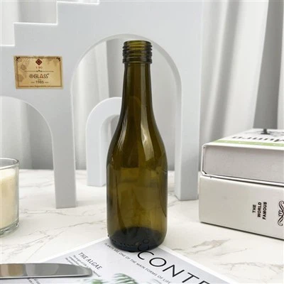 Mini bouteille de vin de Champagne vide vert foncé de 187 ml/6 oz avec finition de capuchon ROPP