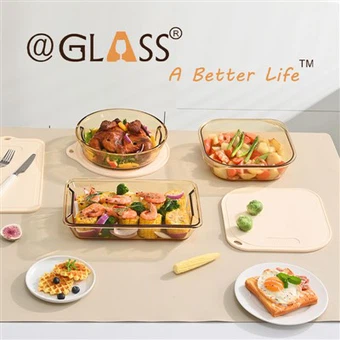 Plat de cuisson en verre borosilicaté ambré